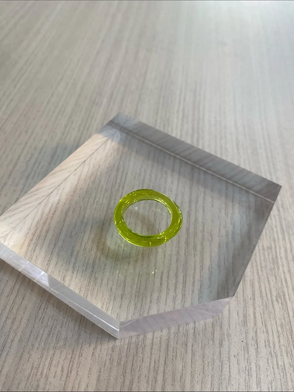 Neon Lime  Ring - Chunky Resin Band